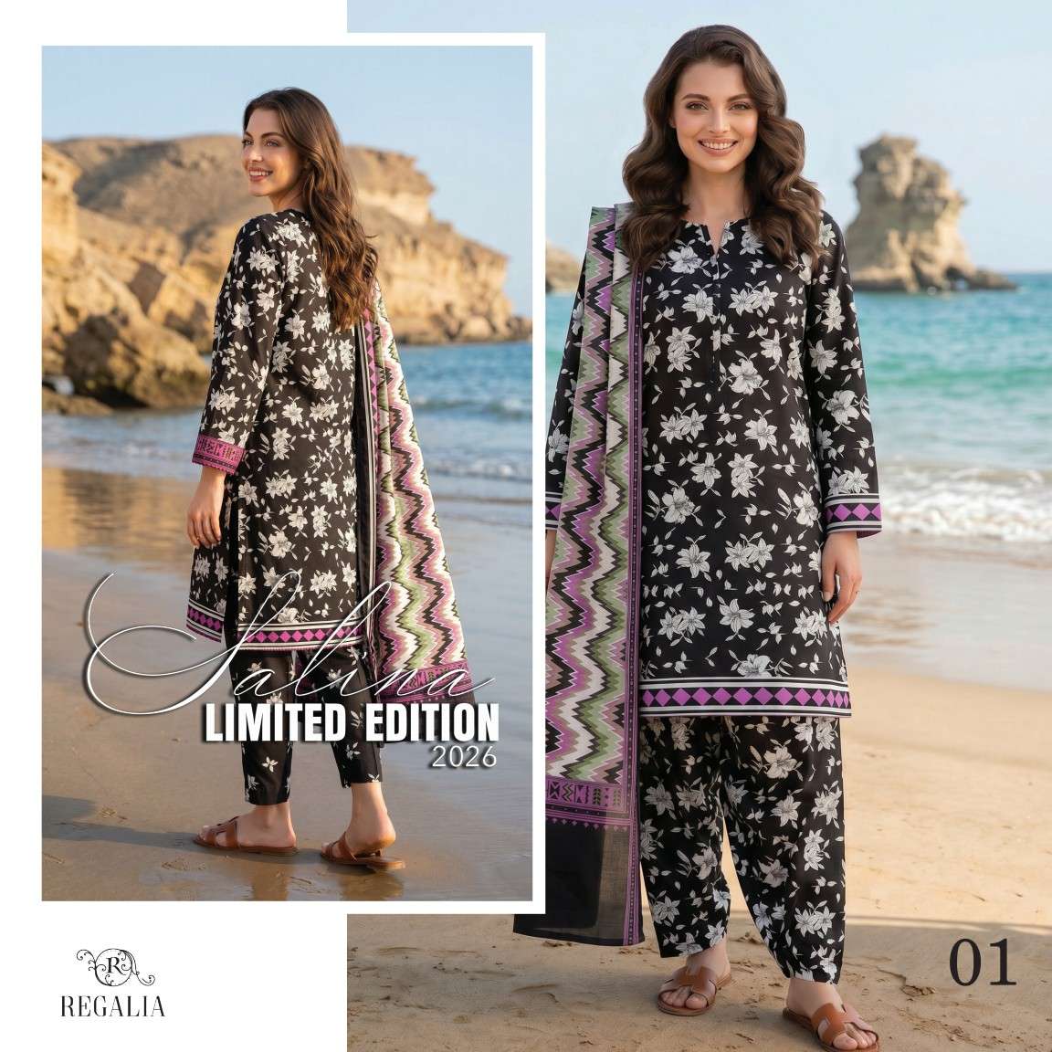 SALINA PRINTED SUMMER LAWN COLLECTION LIMITED EDITION 2026 MODEL PIC BY REGALIA TEXTILES